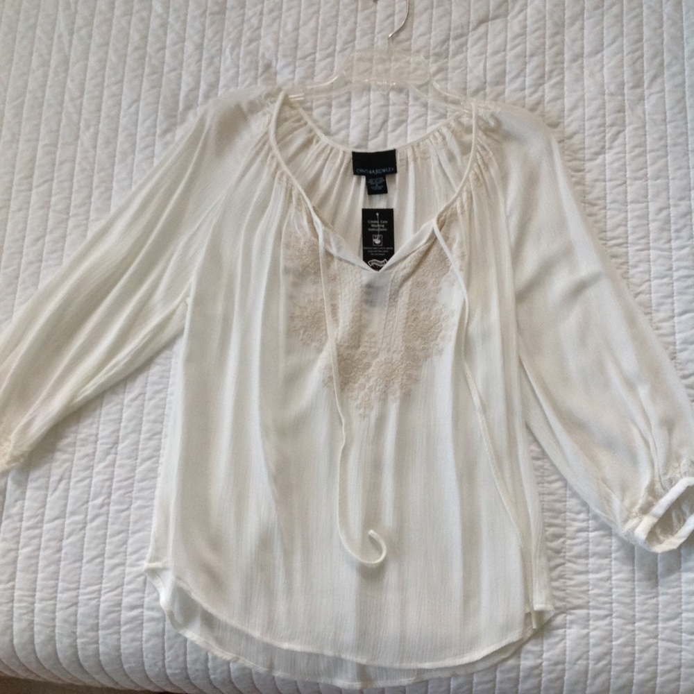 Cynthia Rowley White Canvas Blouse